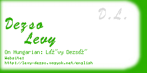 dezso levy business card